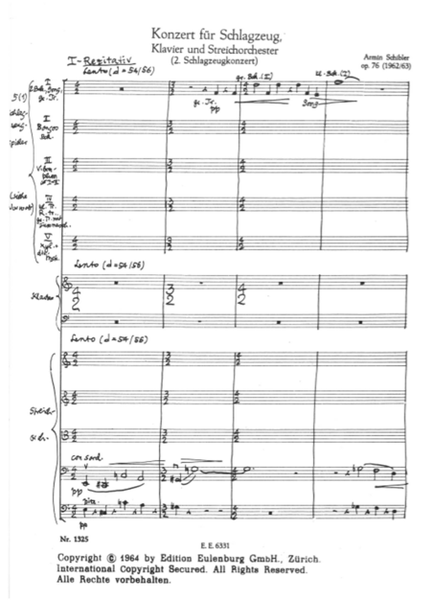Concerto for percussion, piano and string orchestra (2nd percussion concerto)
