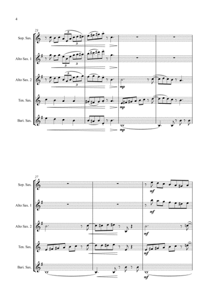 Carol of the Bells (Ukrainian Bell Carol) - Jazz Arrangement for Saxophone Quartet image number null