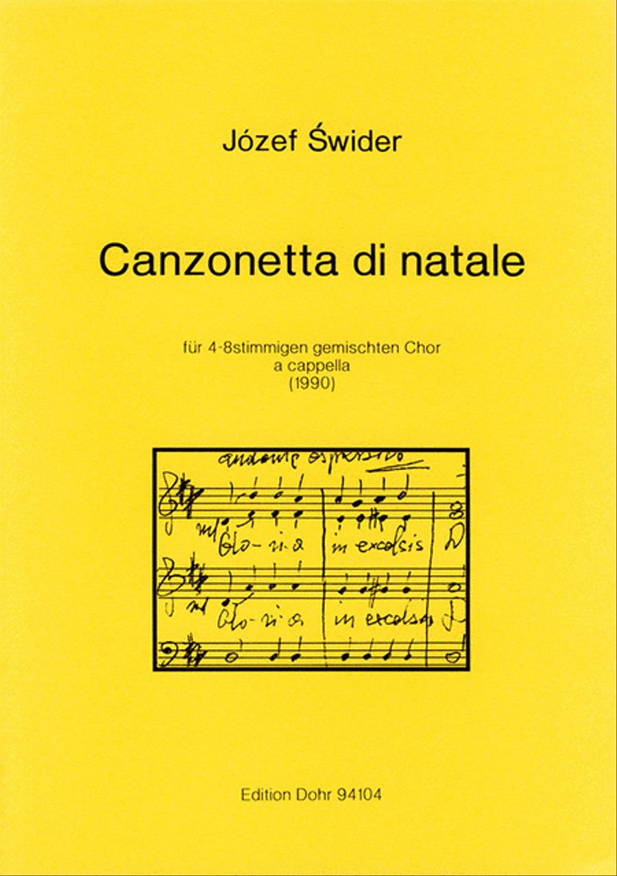 Canzonetta di natale für 4- bis 8-stimmigen gemischten Chor a cappella (1990) 4-Part scores gallery preview page 1
