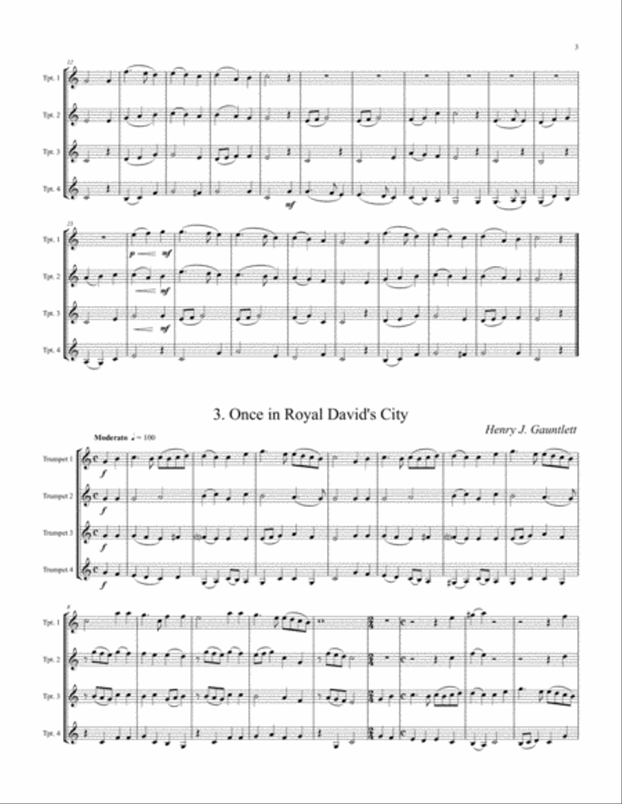 6 Christmas Quartets Trumpet scores gallery preview page 4