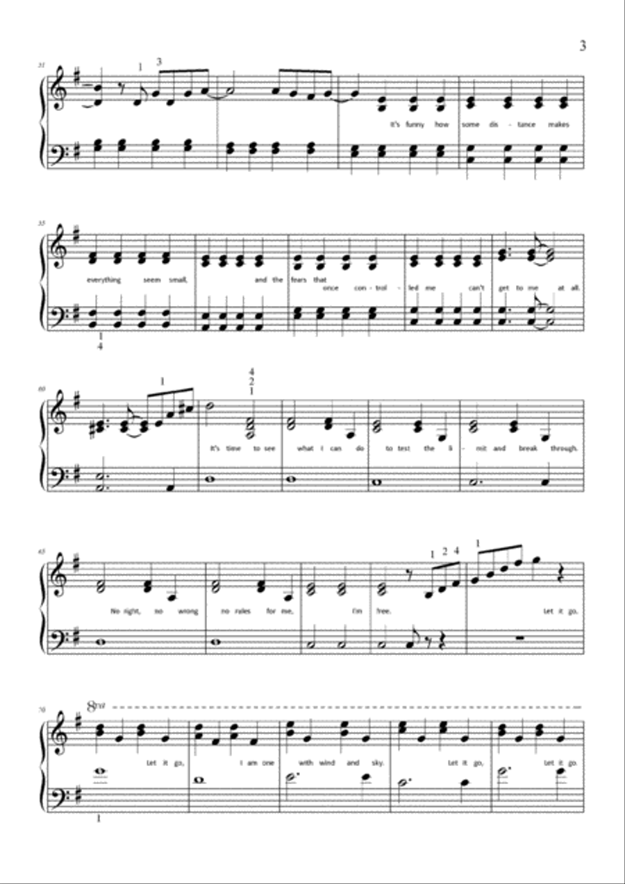 Let It Go (from Frozen) Piano Solo scores gallery preview page 3