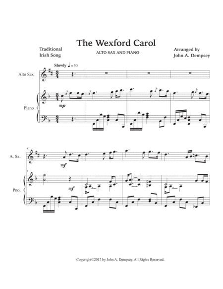 The Wexford Carol (Alto Sax and Piano) image number null