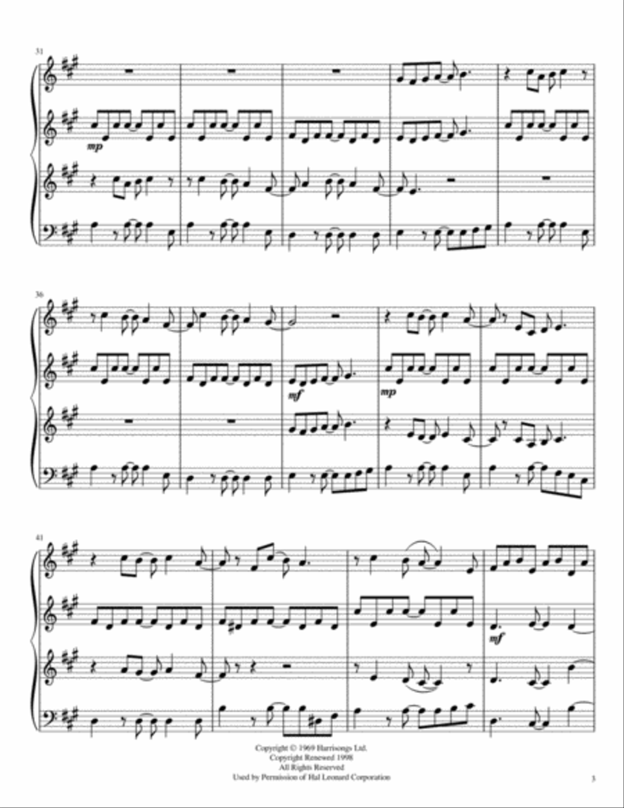 Here Comes The Sun String Quartet scores gallery preview page 4