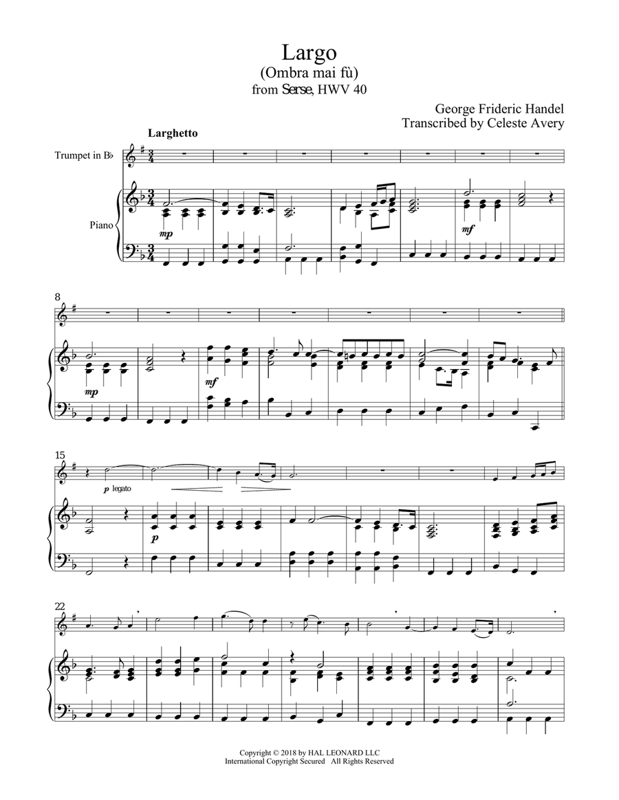 Ombra Mai Fu Ombra Mai Fu Trumpet Solo scores gallery preview page 1
