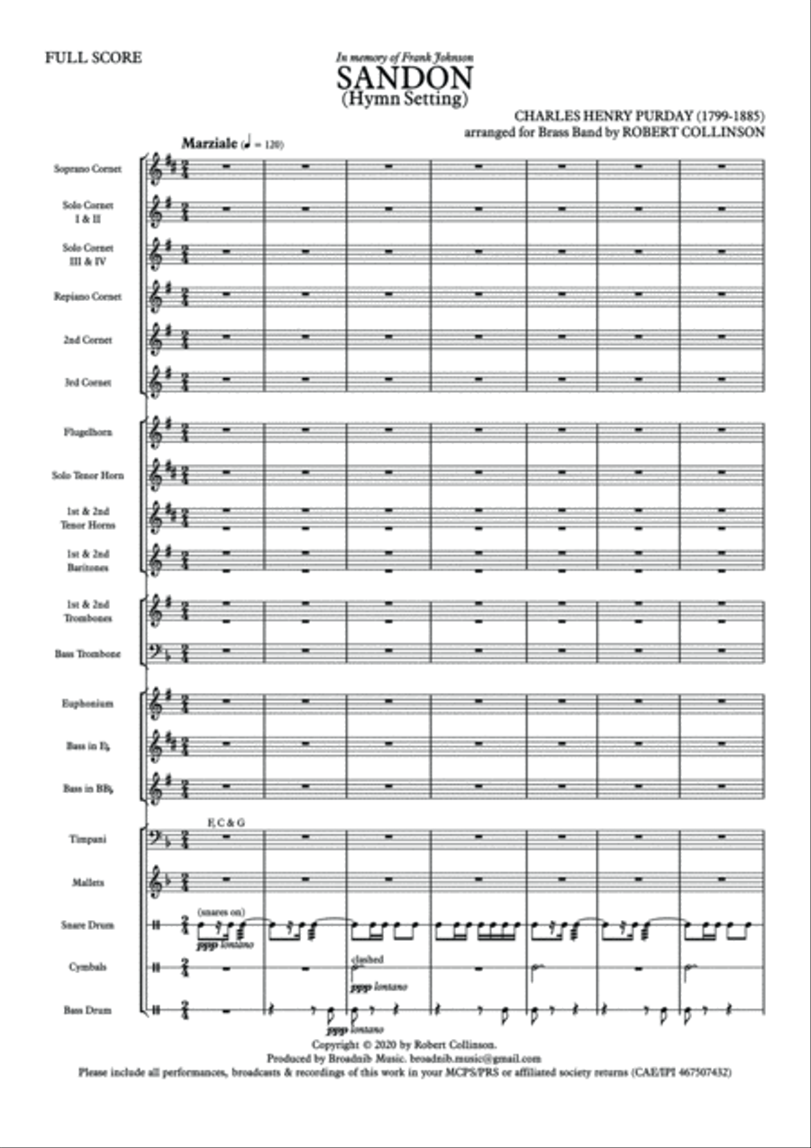 SANDON - Hymn setting for UK format Brass Band Brass Band scores gallery preview page 3