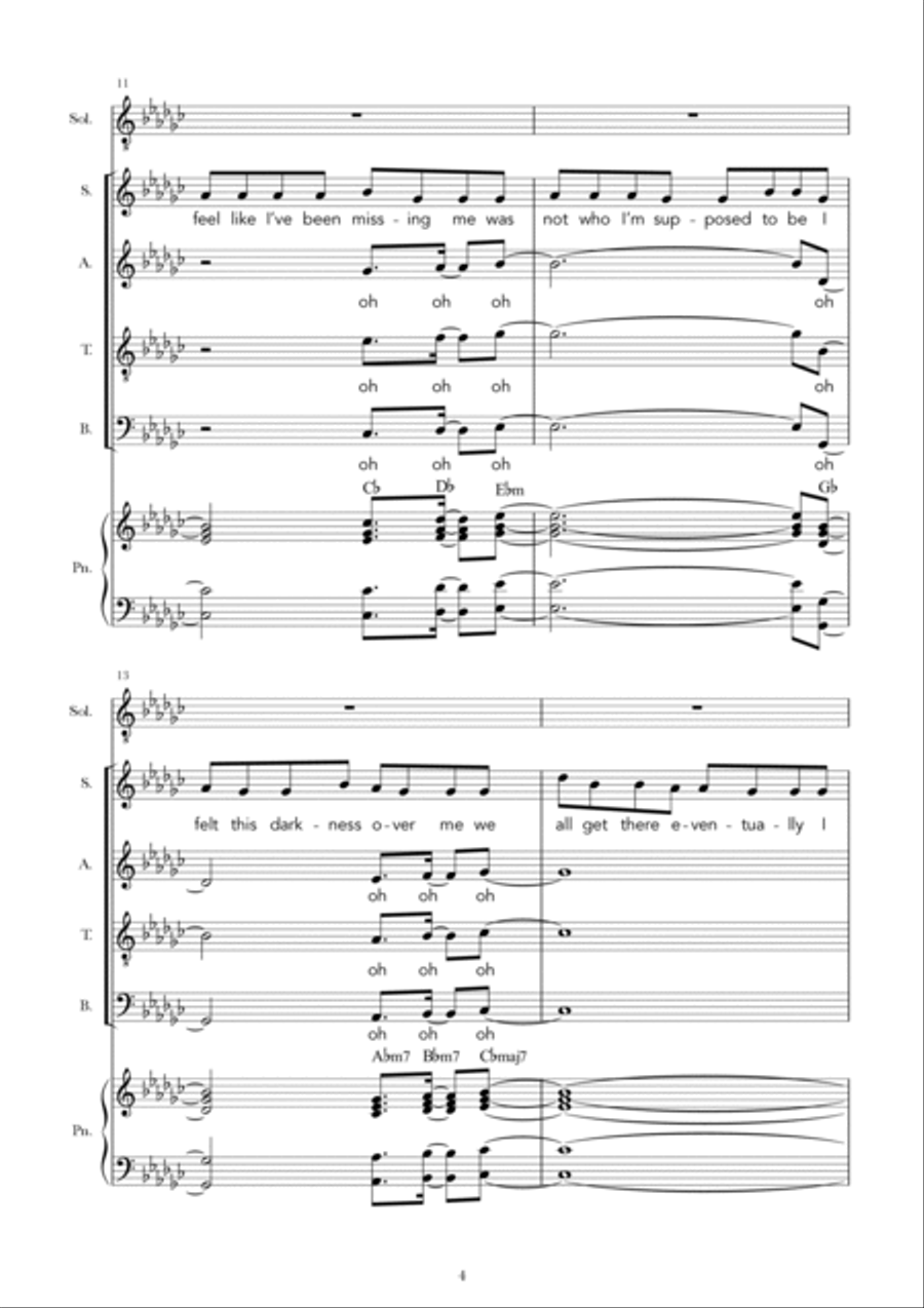 Don't Be So Hard On Yourself 4-Part scores gallery preview page 4