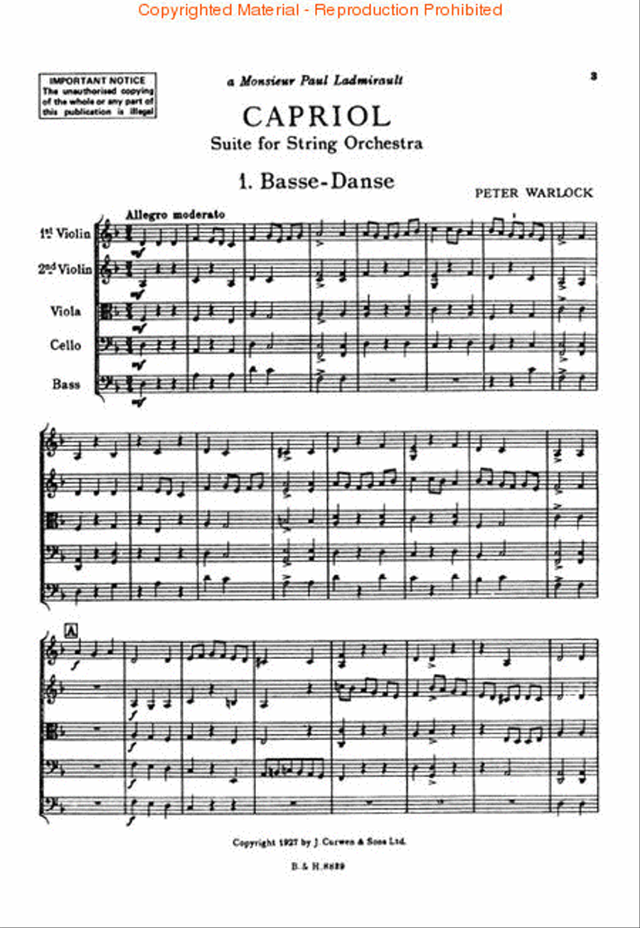 Capriol Suite Orchestra scores gallery preview page 2