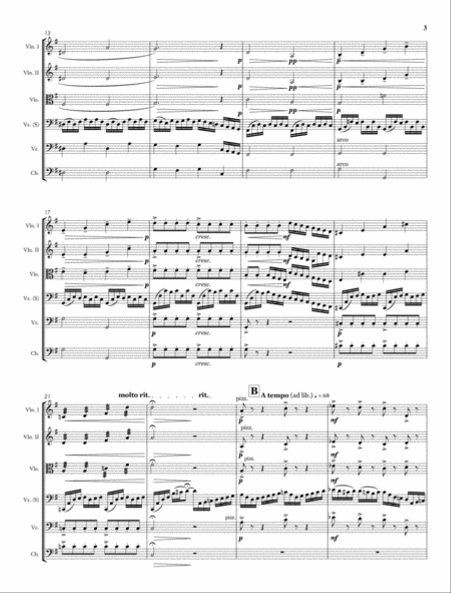 Prélude Suite Nº 1 in G Major (BWV 1007) for Cello Solo and String Orchestra String Orchestra scores gallery preview page 4