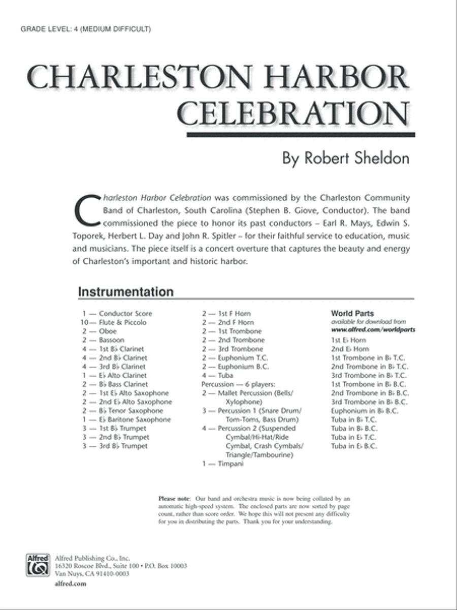 Charleston Harbor Celebration: Score Concert Band scores gallery preview page 1
