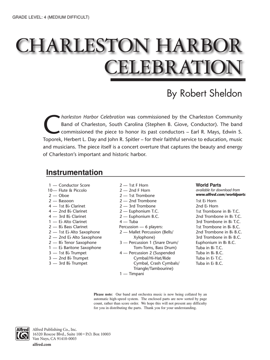 Charleston Harbor Celebration: Score