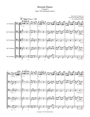 Book cover for Russian Dance ("Trepak") (from "The Nutcracker Suite") (F) (Trombone Quintet)