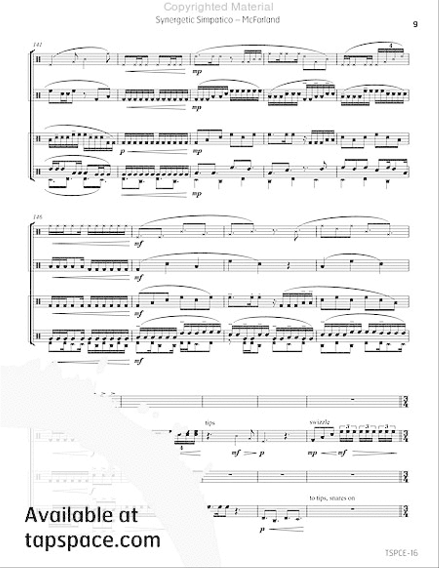 Synergetic Simpatico Snare Drum scores gallery preview page 14