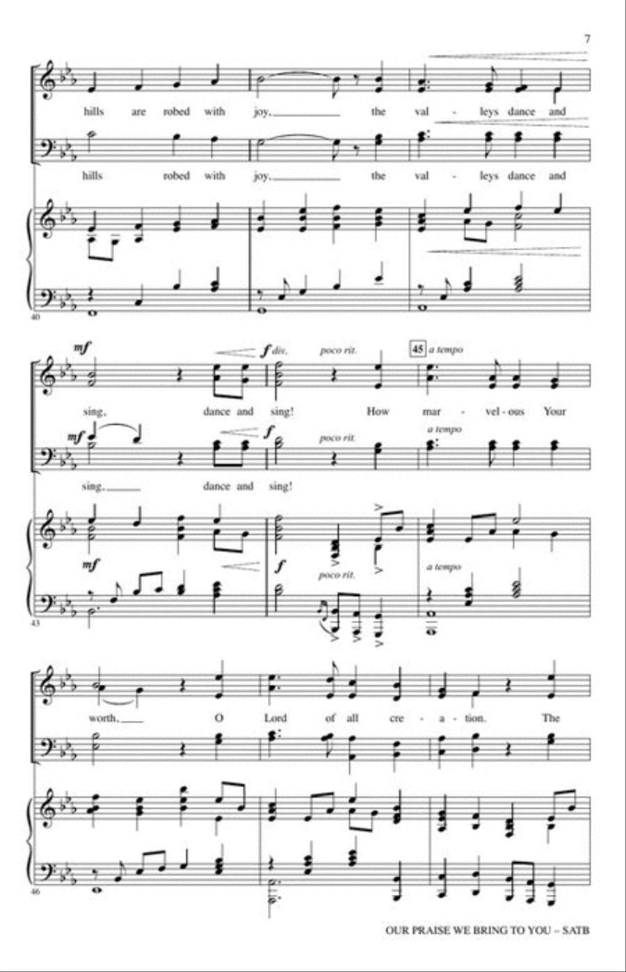 Our Praise We Bring to You 4-Part scores gallery preview page 5