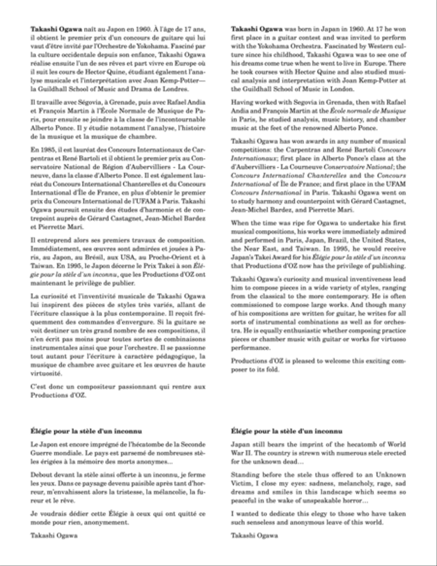 Élégie pour la stèle d'un inconnu Classical Guitar scores gallery preview page 2