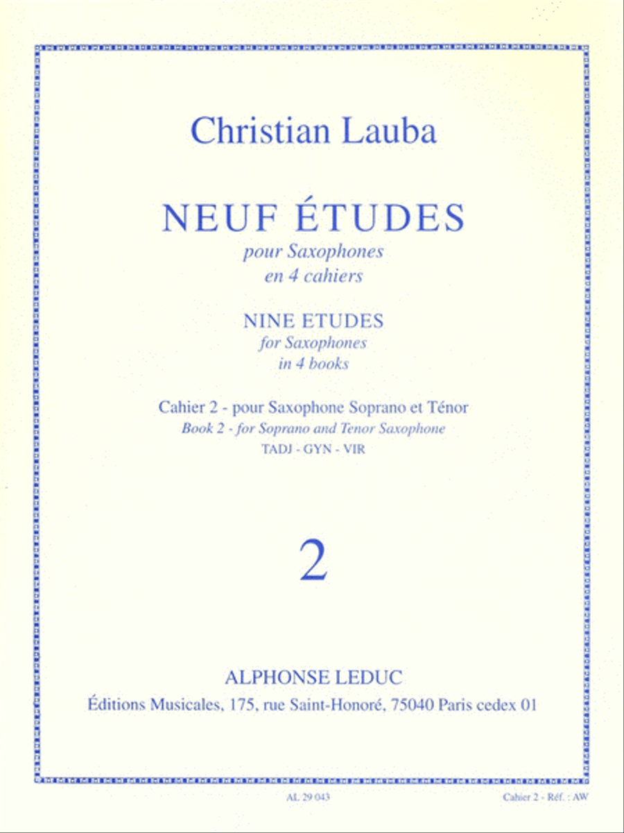 Nine Studies For Saxophones (volume 2) Saxophone Solo scores gallery preview page 1