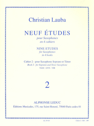 Nine Studies For Saxophones (volume 2)