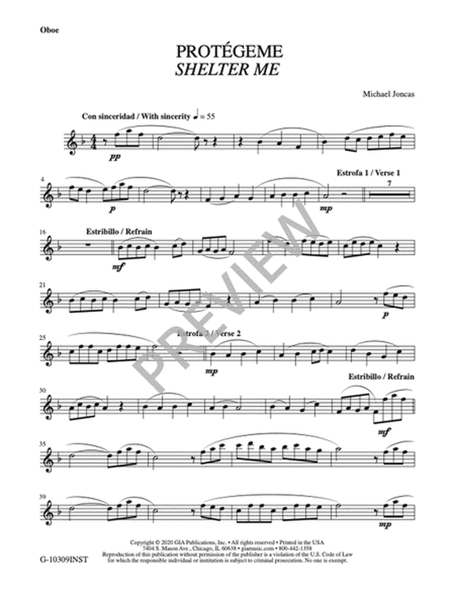 Protégeme / Shelter Me, SAB edition - Instrument edition