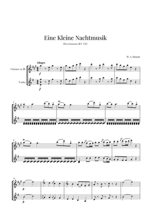 Book cover for Eine Kleine Nachtmusik Clarinet and Violin