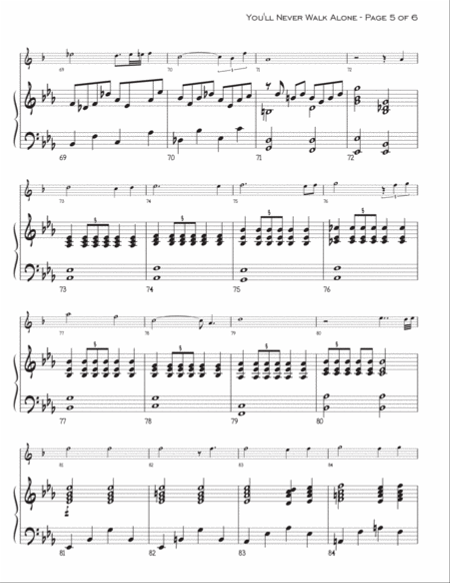 You'll Never Walk Alone B-Flat Trumpet scores gallery preview page 5