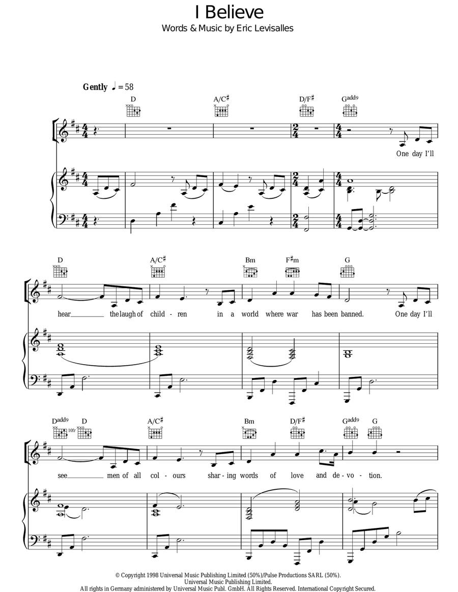 I Believe I Believe Acoustic Guitar scores gallery preview page 1
