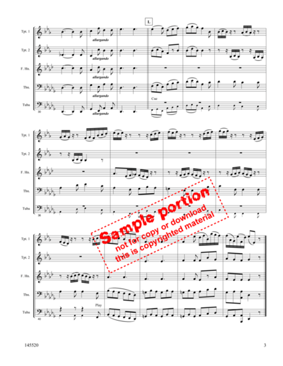 O Thou That Tellest G/Tid'gs Brass Quintet scores gallery preview page 3