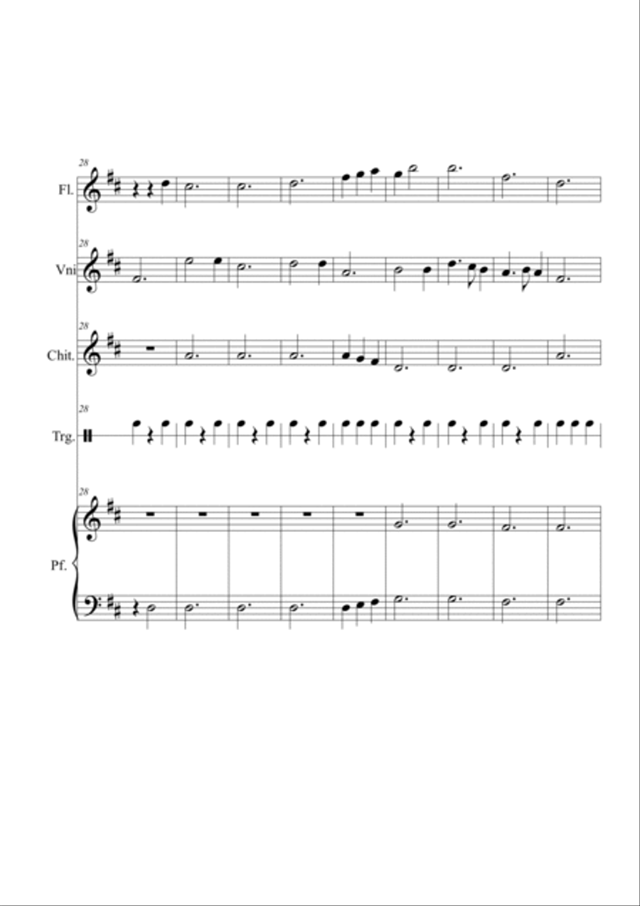 Stille Nacht. Easy ensamble Flute scores gallery preview page 4