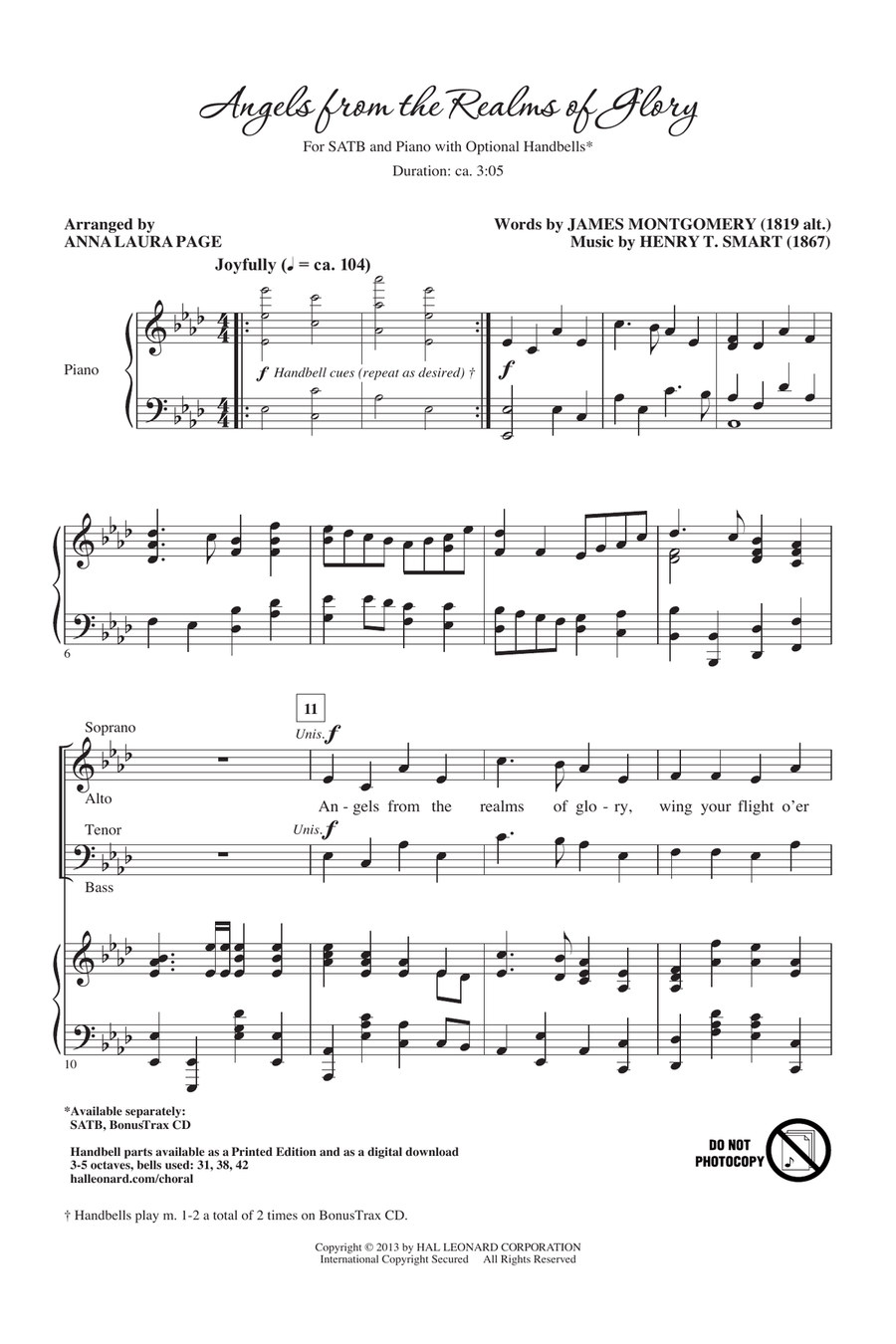 Angels From The Realms Of Glory 4-Part scores gallery preview page 1