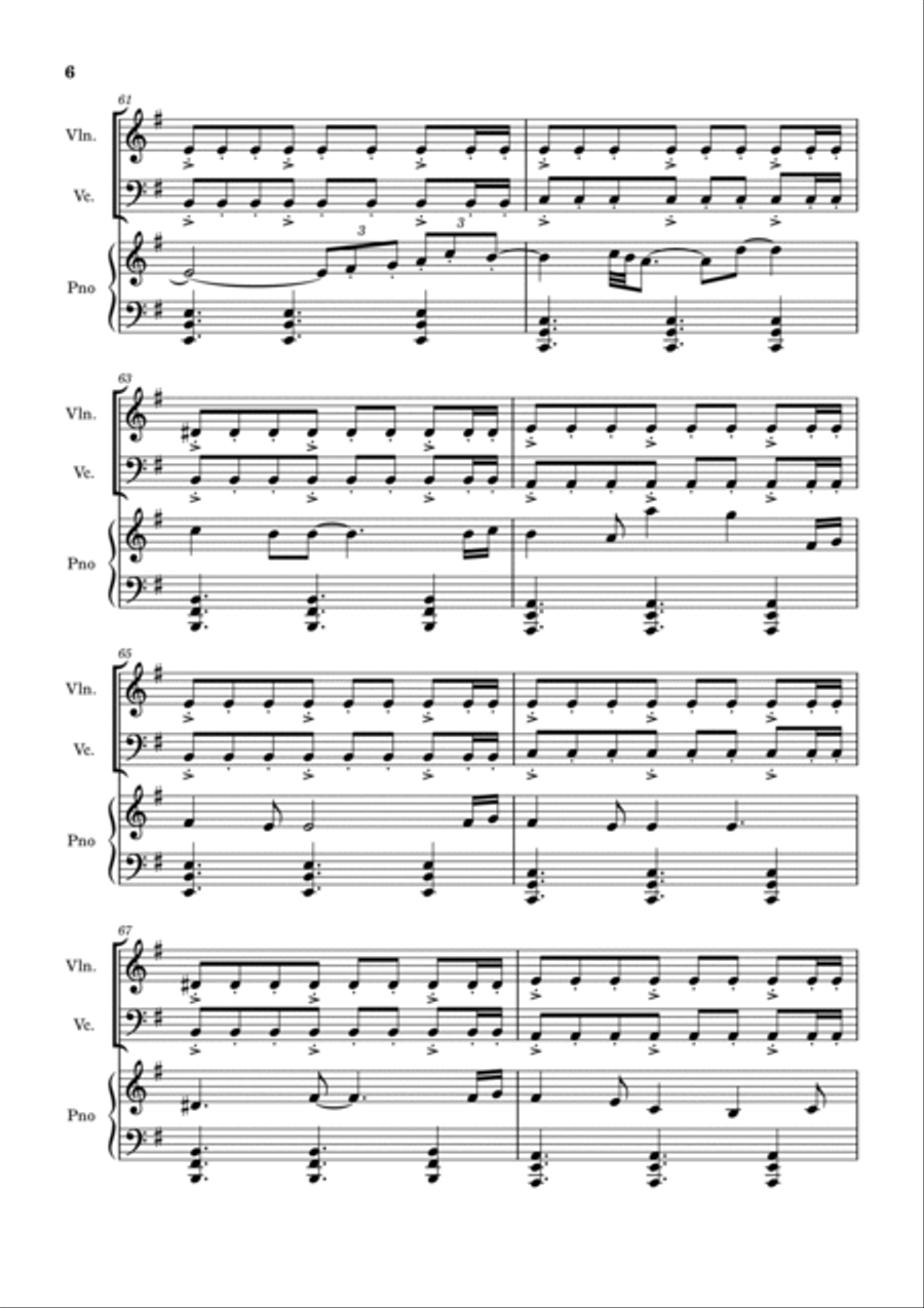 Sweet Child O' Mine Piano Trio scores gallery preview page 6