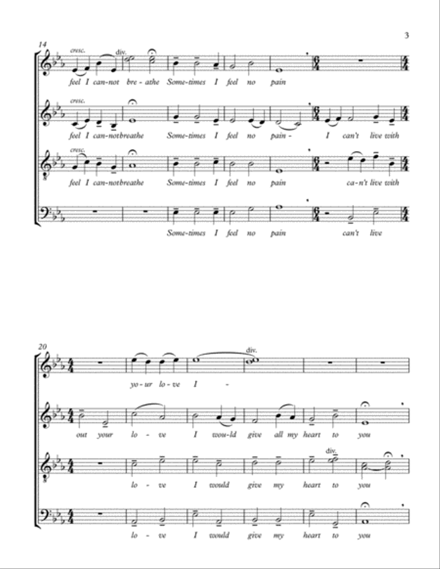 Sometimes (A Prelude for Choir) by Caleb Swift 4-Part scores gallery preview page 3