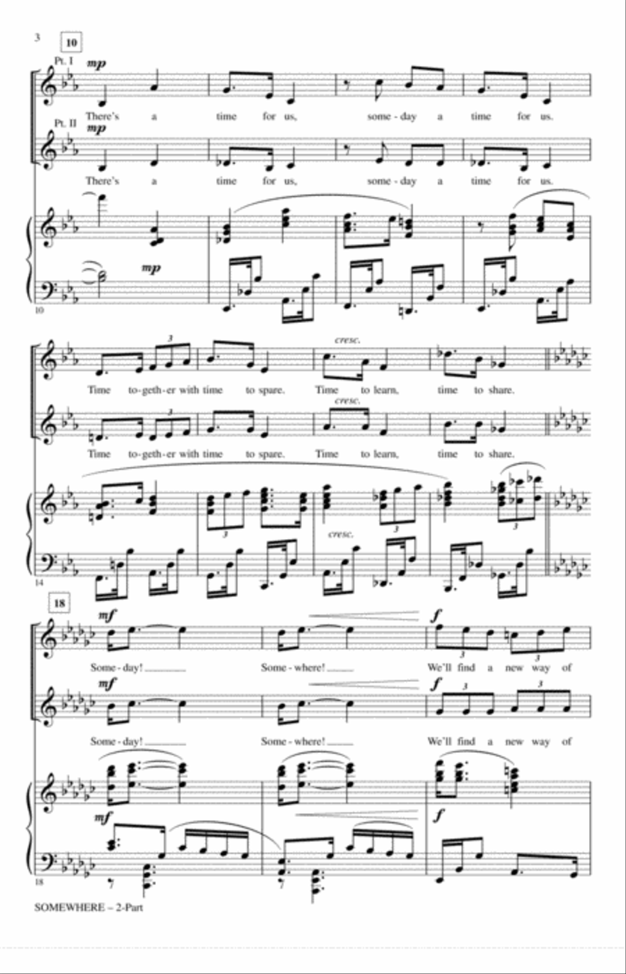 Somewhere (from West Side Story) (arr. Mac Huff) 2-Part scores gallery preview page 2
