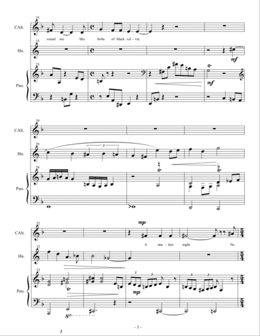 The Great Sea for contralto or mezzo-soprano, horn in F, and piano Small Ensemble scores gallery preview page 4