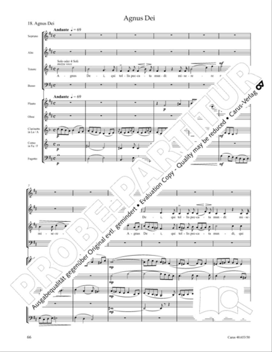 Mass in D Major (Missa in D) 4-Part scores gallery preview page 67