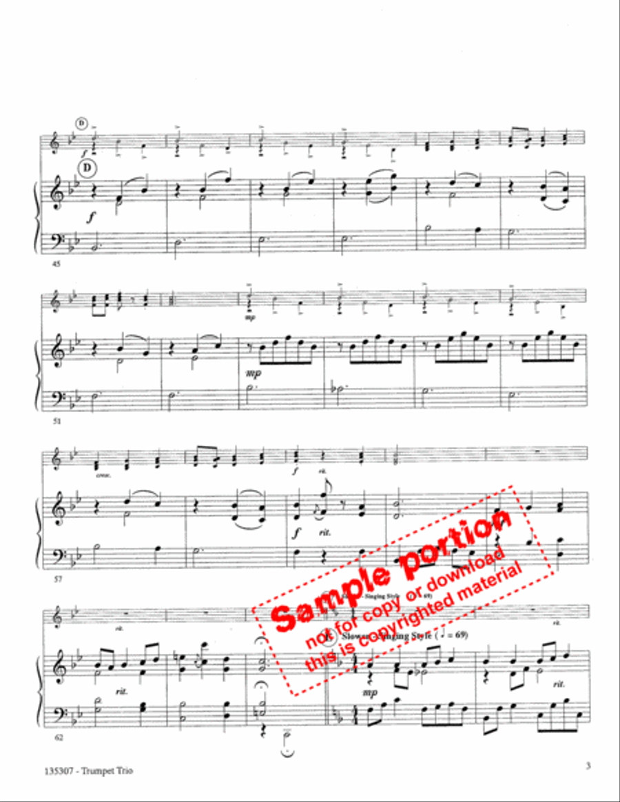 Leaning On The Everlasting Arms Brass Trio scores gallery preview page 3