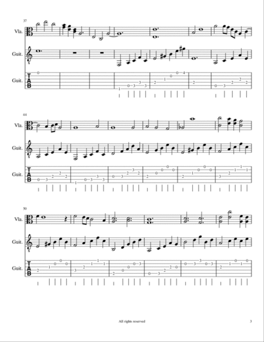 Nocturne #25 arrangement for Viola and Guitar String Duet scores gallery preview page 4