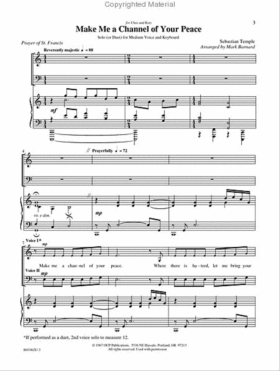 Make Me a Channel of Your Peace Vocal Duet scores gallery preview page 2