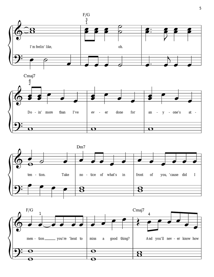 You Don't Know My Name Easy Piano scores gallery preview page 5