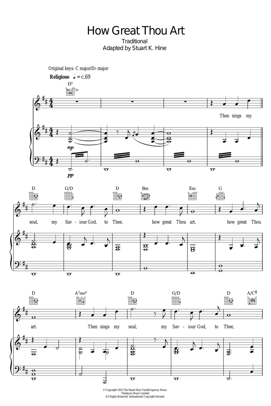 How Great Thou Art How Great Thou Art Piano, Vocal scores gallery preview page 1