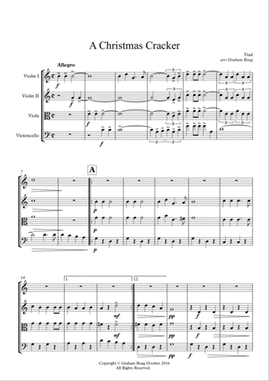 A Christmas Cracker for String Quartet String Quartet scores gallery preview page 3
