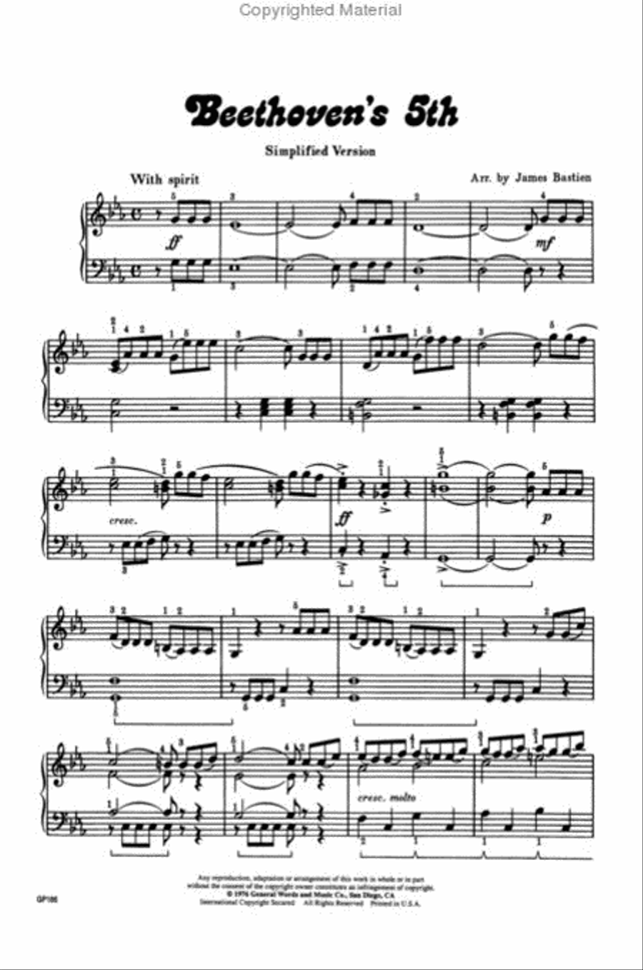 Beethoven's 5th Piano Method scores gallery preview page 2