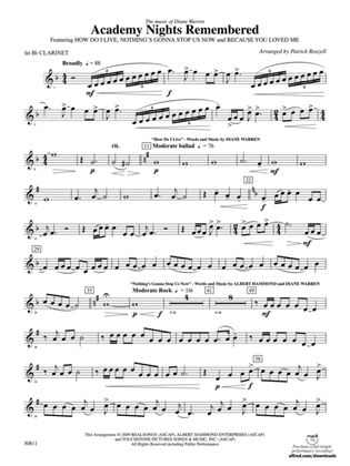 Academy Nights Remembered (The Music of Diane Warren): 1st B-flat Clarinet
