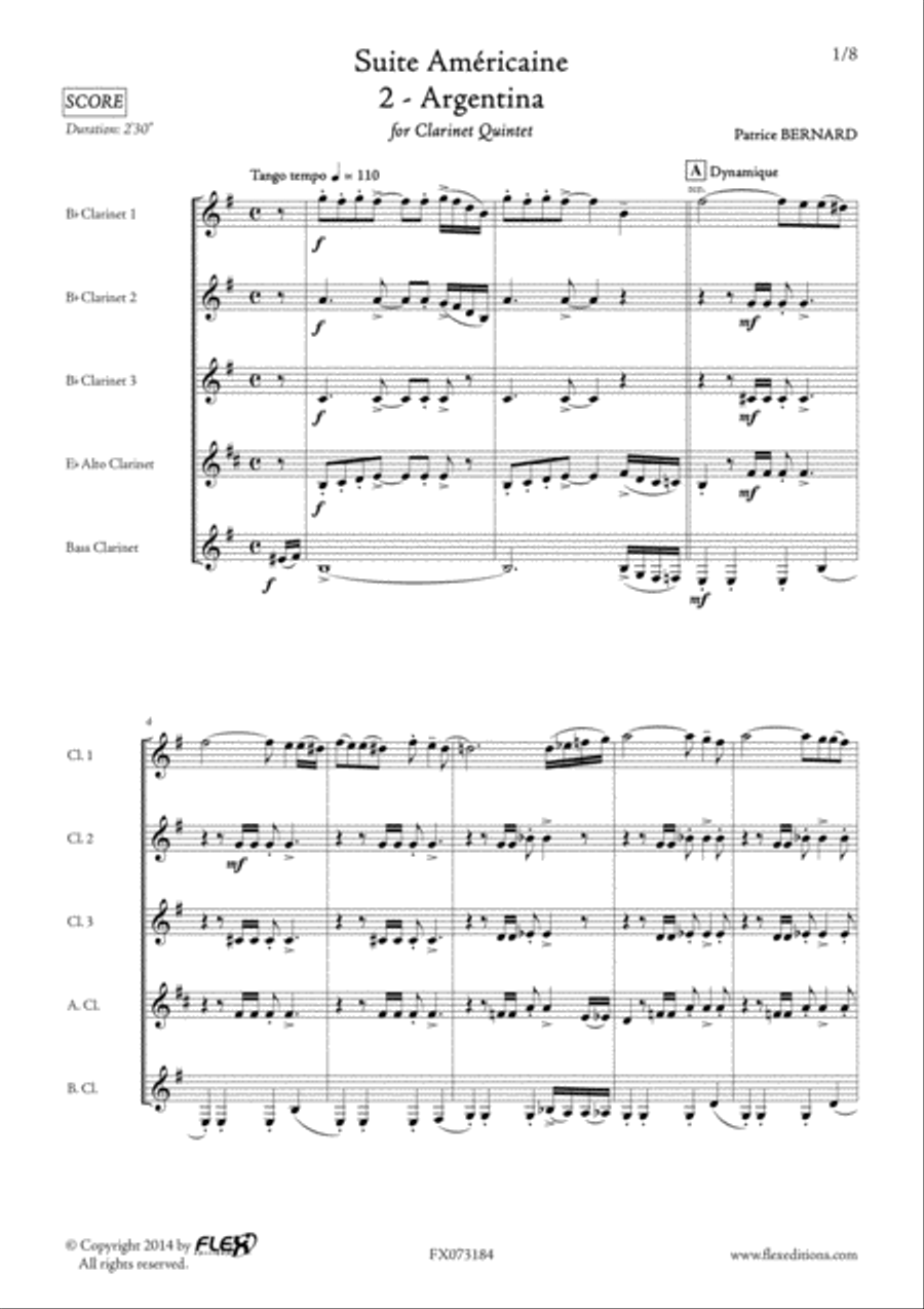 Suite Americaine - 2 B-Flat Clarinet scores gallery preview page 2