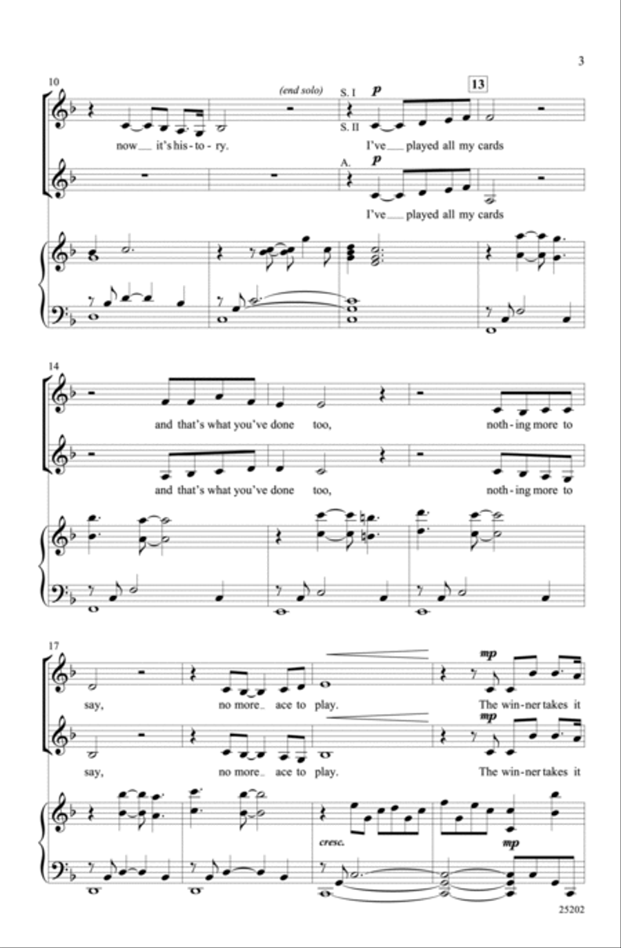 The Winner Takes It All Choir scores gallery preview page 2
