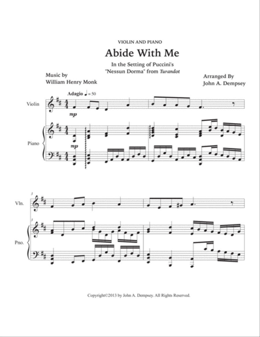 Abide With Me (Violin and Piano) Violin Solo scores gallery preview page 5