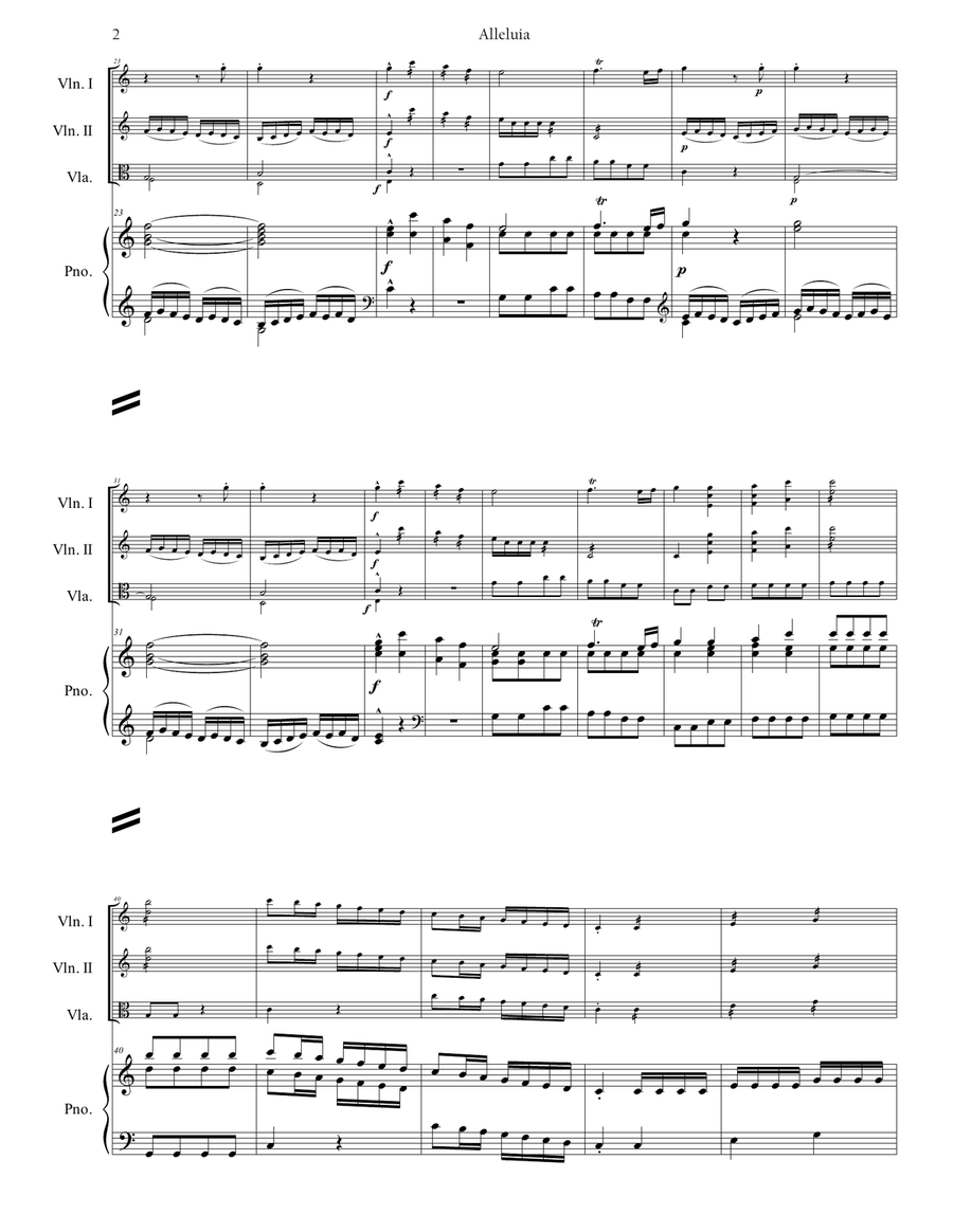 Alleluia from Regina Coeli K 108 4-Part scores gallery preview page 2