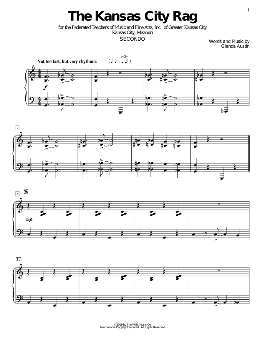 The Kansas City Rag Piano Duet scores gallery preview page 1