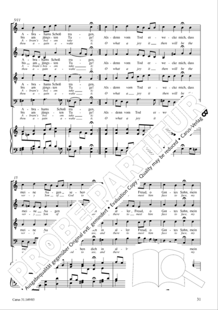 The voice of rejoicing and hope (Man singet mit Freuden vom Sieg) 4-Part scores gallery preview page 32