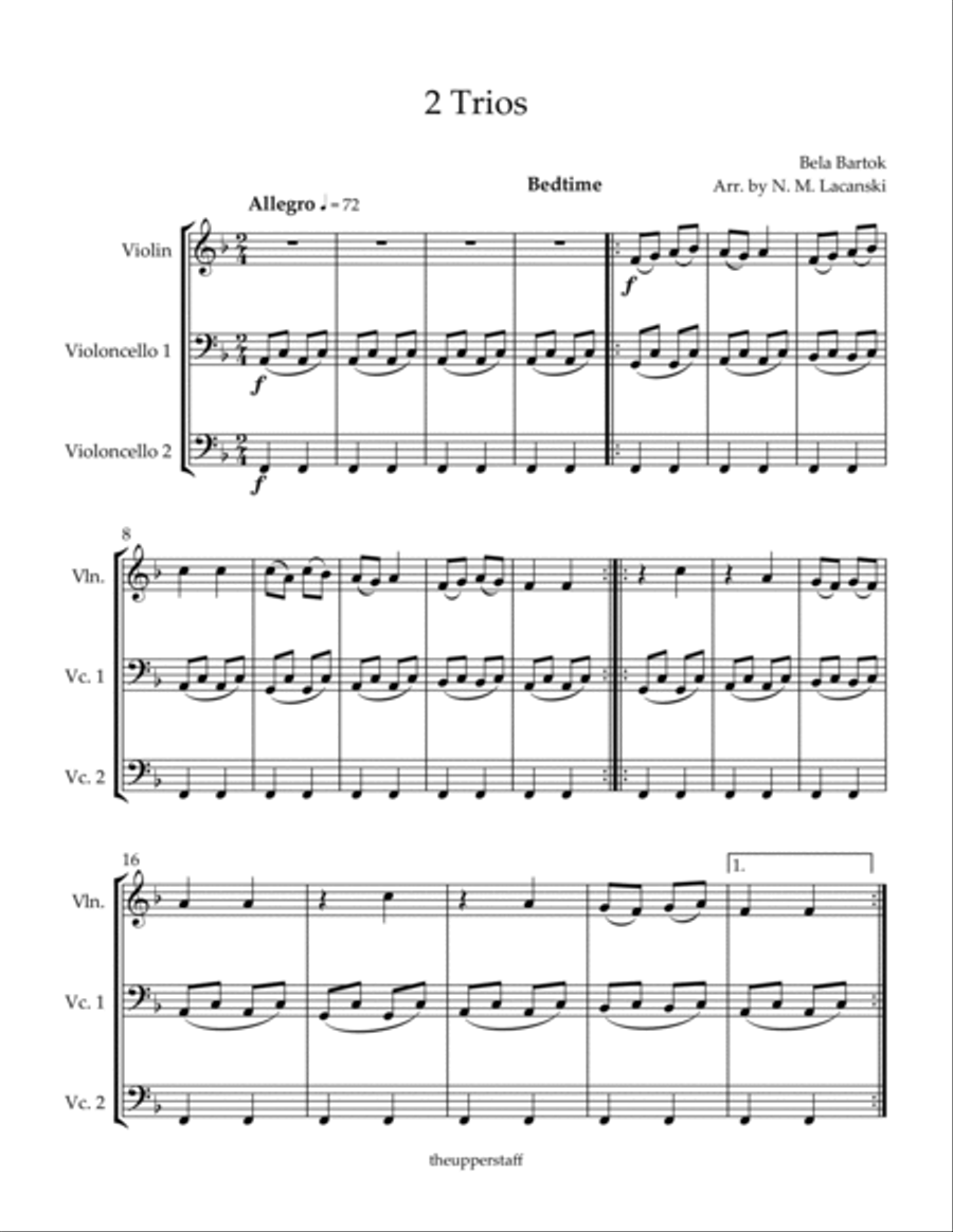 2 Trios Bedtime Menuetto 2 Trios Bedtime Menuetto String Trio scores gallery preview page 2