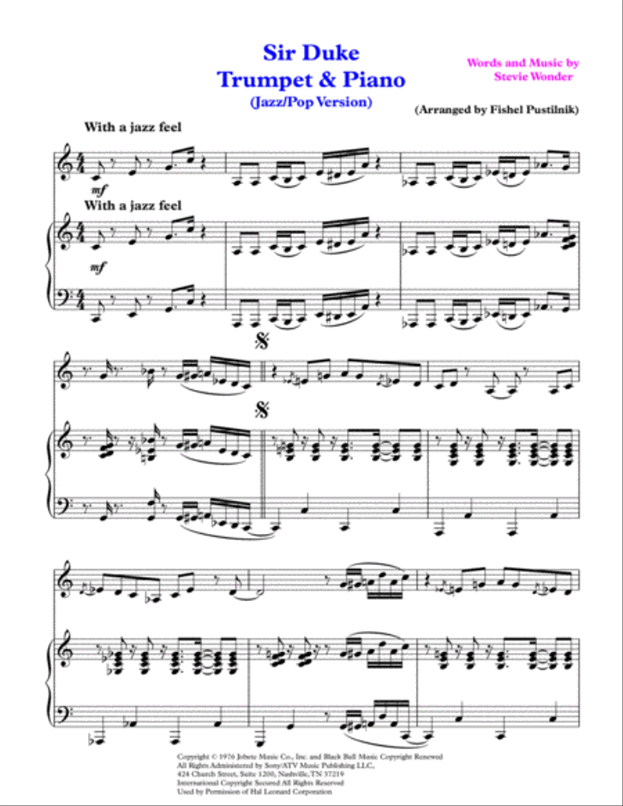 Sir Duke Trumpet Solo scores gallery preview page 2