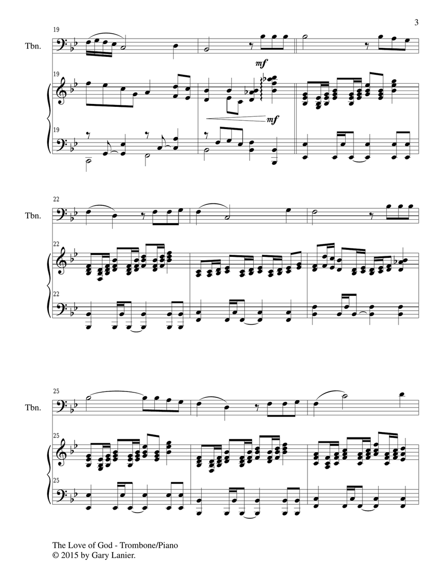 THE LOVE OF GOD (Duet – Trombone and Piano/Score and Parts) Trombone Duet scores gallery preview page 4