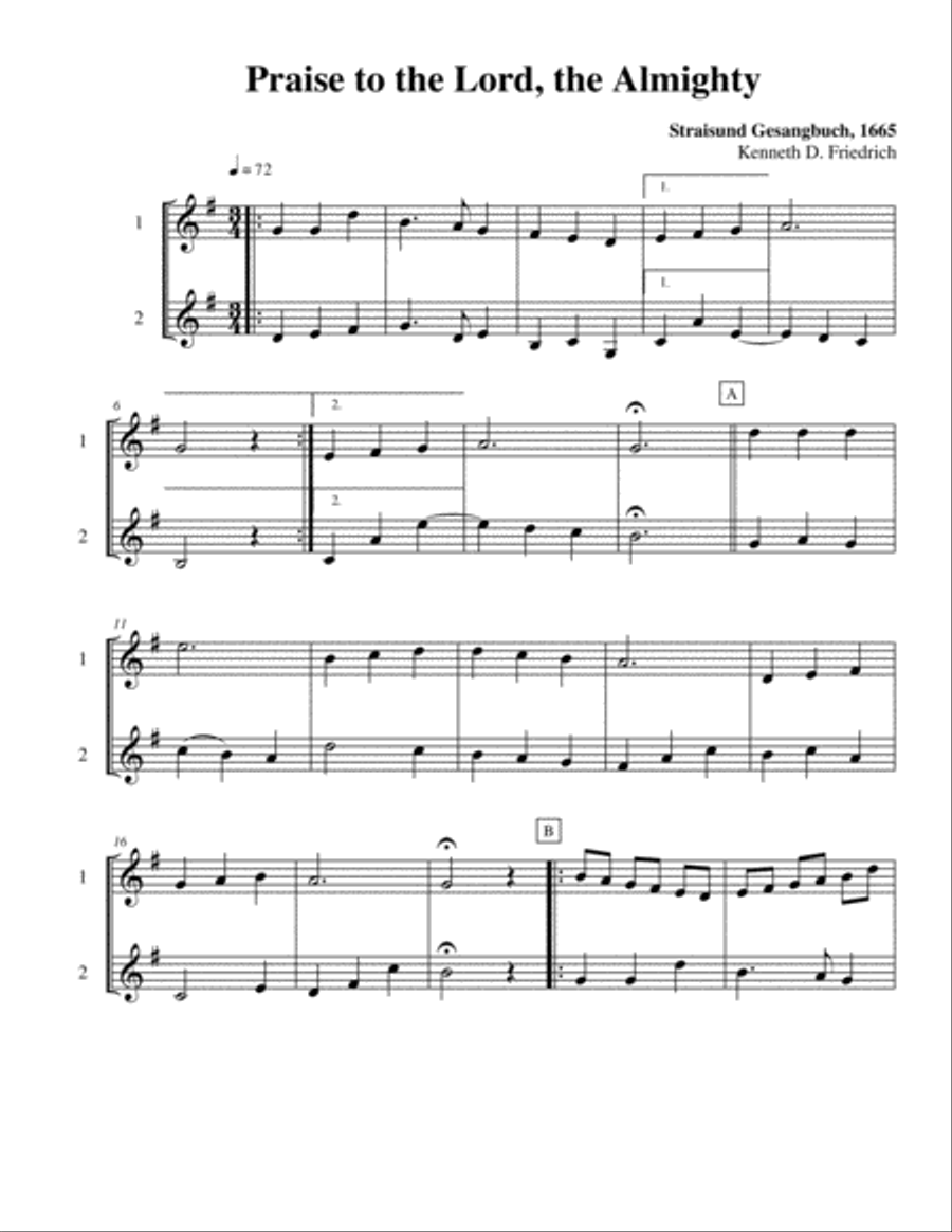 Ten Selected Hymns for the Performing Duet, Vol. 8 - clarinet and bass clarinet Clarinet Duet scores gallery preview page 5